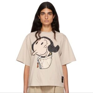 Moncler ( Medium size) Beige Olive Oil graphic print  T-Shirt